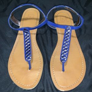 Royal blue flip flops
